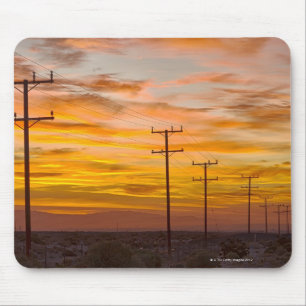 USA, California, Palm Springs, power line at 2 Mouse Pad