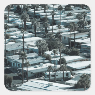 USA, California, Palm Springs. Trailer Park on Square Sticker
