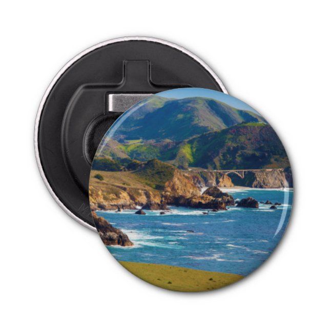 USA, California. Panorama Of Big Sur With Bixby Bottle Opener (Front)