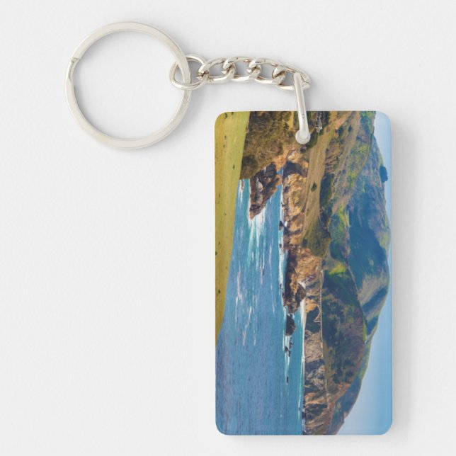 USA, California. Panorama Of Big Sur With Bixby Key Ring (Front)