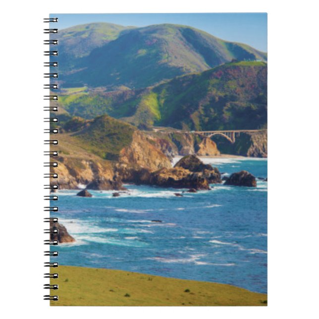 USA, California. Panorama Of Big Sur With Bixby Notebook (Front)