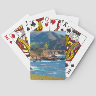 USA, California. Panorama Of Big Sur With Bixby Playing Cards