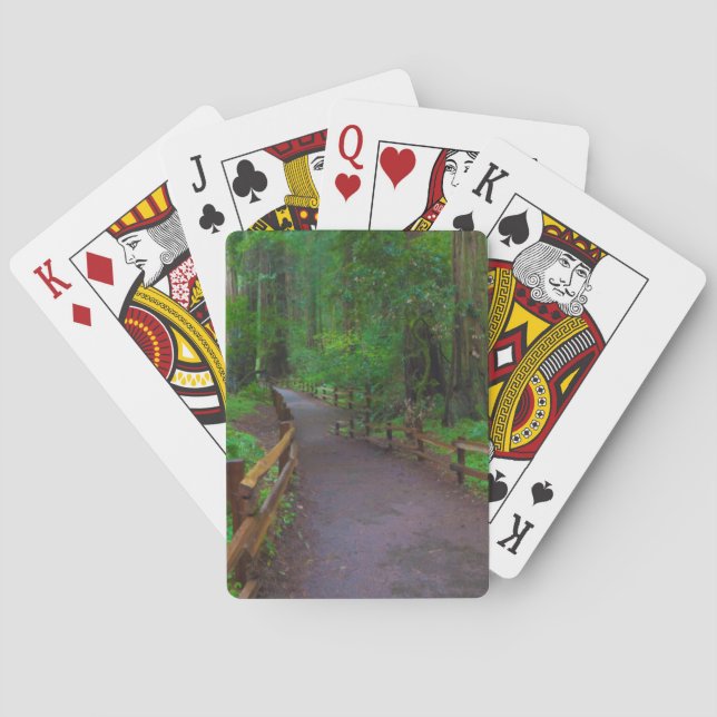 USA, California. Path Among Redwoods Playing Cards (Back)