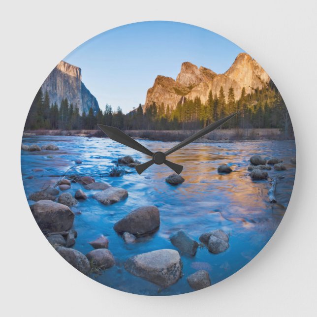 USA, California. Rocky Reflections In Merced Large Clock (Front)