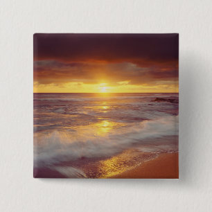 USA, California, San Diego. Sunset Cliffs beach 15 Cm Square Badge