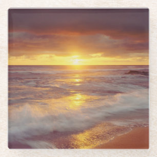 USA, California, San Diego. Sunset Cliffs beach Glass Coaster