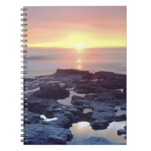USA, California, San Diego. Sunset Cliffs tide Spiral Notebook