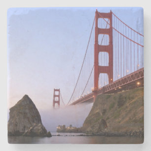USA, California, San Francisco. Golden Gate 3 Stone Coaster