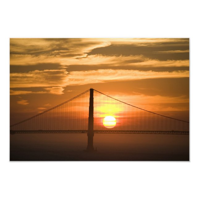 USA. California. San Francisco. Sun setting Photo Print (Front)