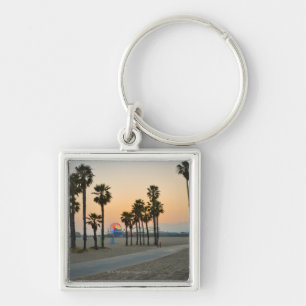 USA, California, Santa Monica Pier at sunset Key Ring