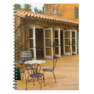 USA, California, Sonoma Valley, Patio at Viansa Spiral Notebook