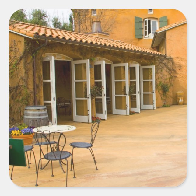 USA, California, Sonoma Valley, Patio at Viansa Square Sticker (Front)
