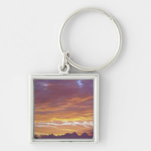 USA, California, Sunset over the Sierra Nevada Key Ring