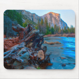 USA, California. Tree Roots In Merced River Mouse Pad