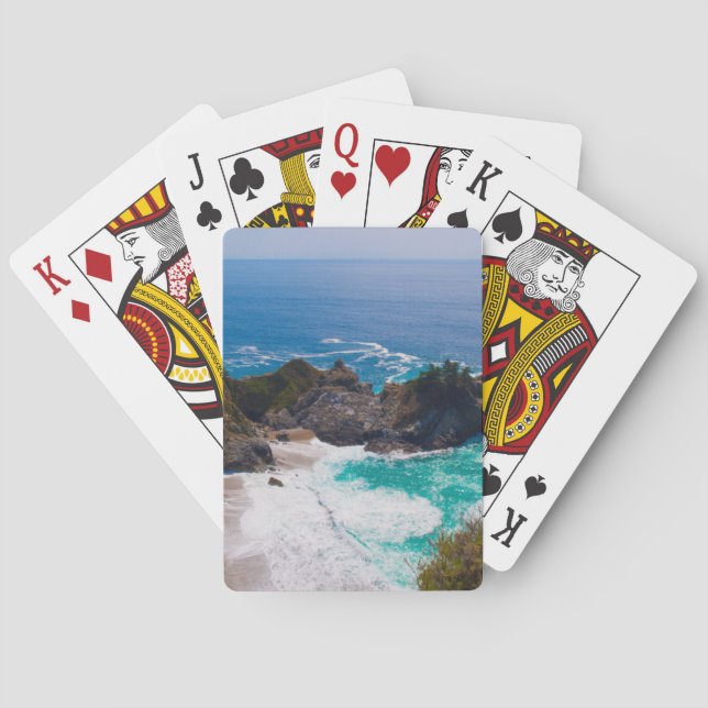 USA, California. View Of Mcway Falls Playing Cards (Back)
