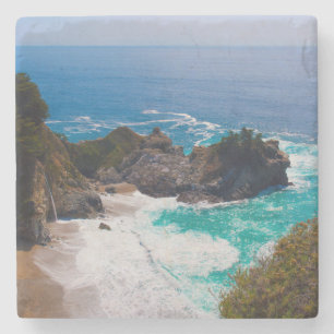 USA, California. View Of Mcway Falls Stone Coaster