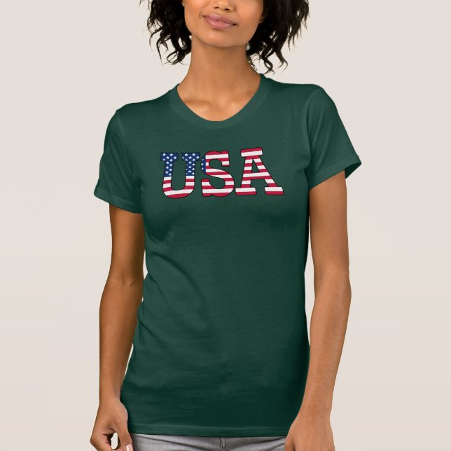 USA Camo American Flag Camouflage T-shirt (Front)