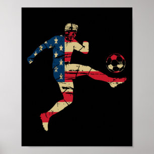 Usa Can Mex Flag Soccer North America Football Fan Poster