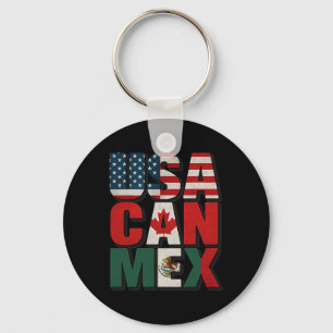 Usa Can Mex Flag Soccer North America Footbyll Fan Key Ring