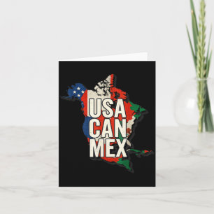 Usa Can Mex Soccer North America Football Fan  Card