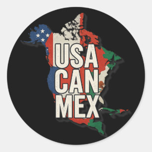 Usa Can Mex Soccer North America Football Fan Gift Classic Round Sticker