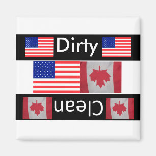 USA Canada flag clean dirty dishwasher magnet