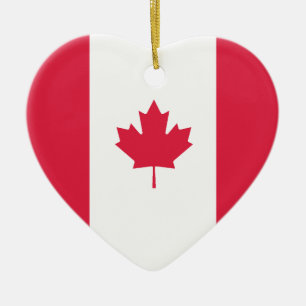 USA & Canada Flag Heart Ornament