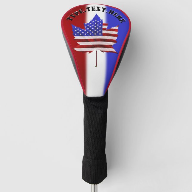 USA Canada Golf Gift Custom US Canada Driver Cover (Front)