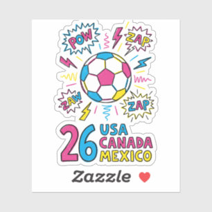 USA Canada Mexico 2026 Soccer Pop Art Comic Style