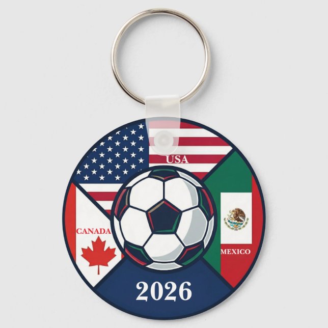USA Canada Mexico Soccer 2026 Key Ring (Front)