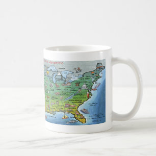 USA Cartoon Map Coffee Mug