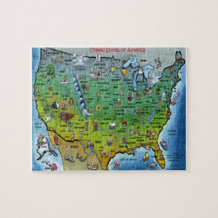 USA Cartoon Map Puzzle