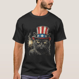 USA Cat 4th of July Men Women Kids Funny Patriotic T-Shirt