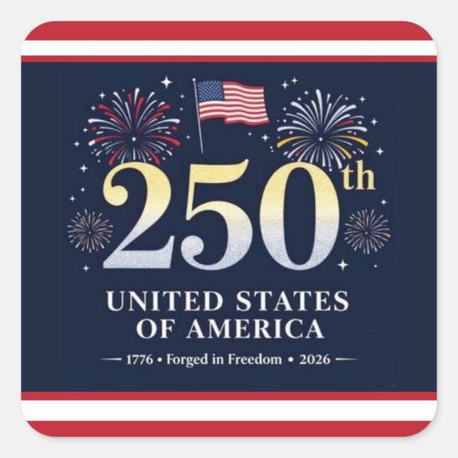 USA Celebrates 250 Years Square Sticker (Front)