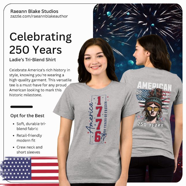 USA Celebrating 250 Years Tri-Blend Shirt (Creator Uploaded)