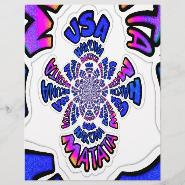USA Celebration: Lovely Fun Text Dynamic Art (Front)