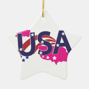 USA CERAMIC TREE DECORATION