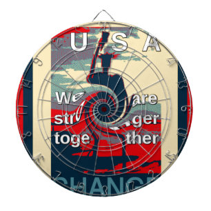 USA Change: Stronger Together Unity Design Dartboard