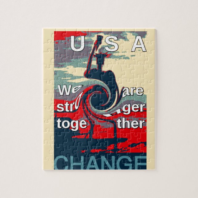USA Change: Stronger Together Unity Design Jigsaw Puzzle (Vertical)