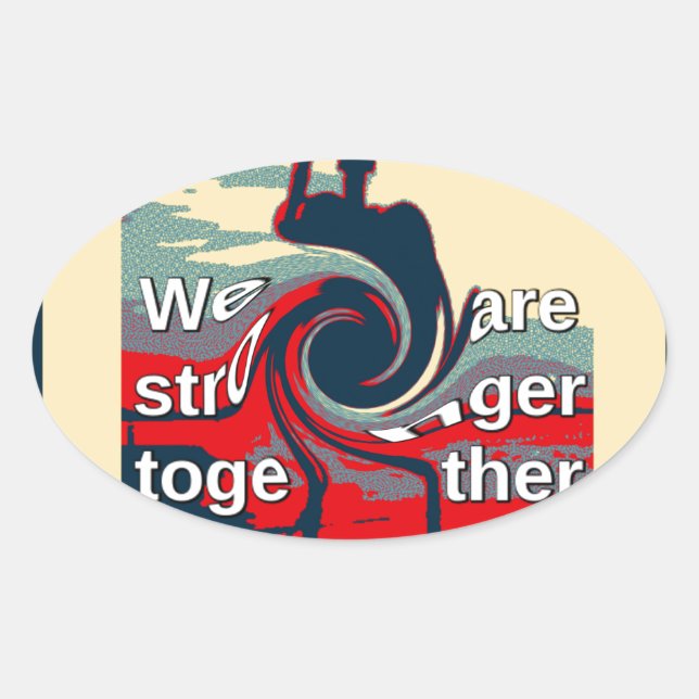 USA Change: Stronger Together Unity Design Oval Sticker (Front)