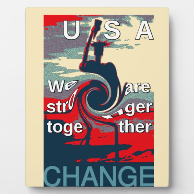 USA Change: Stronger Together Unity Design Plaque (Front)