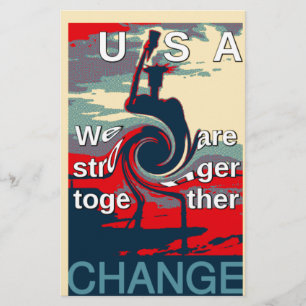 USA Change: Stronger Together Unity Design Stationery