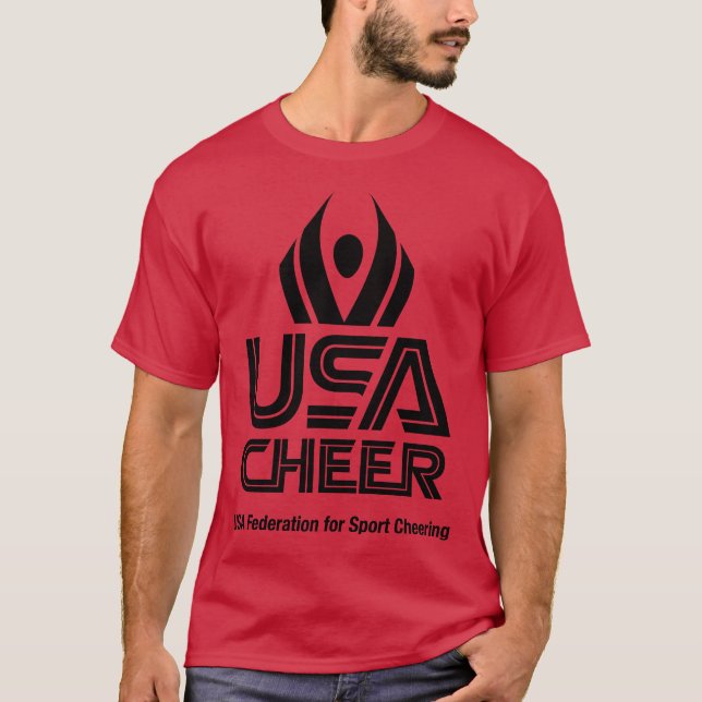USA Cheer Black Logo T-Shirt (Front)