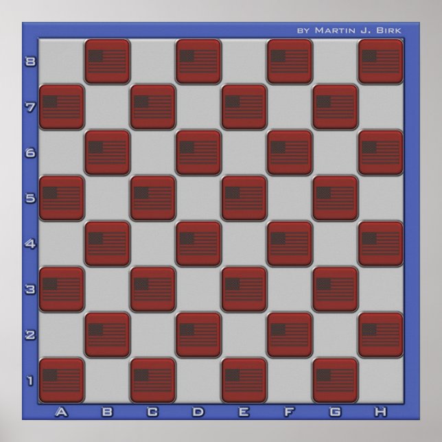 USA Chess Board Poster (Front)