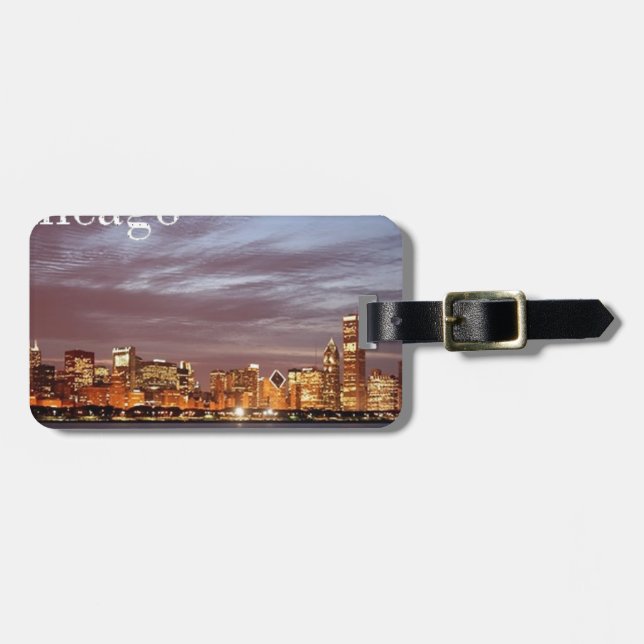 USA Chicago Skyline (add) (St.K) Luggage Tag (Front Horizontal)