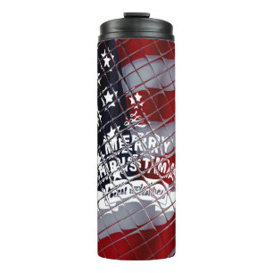 USA Christmas: A Festive Celebration of Freedom Thermal Tumbler