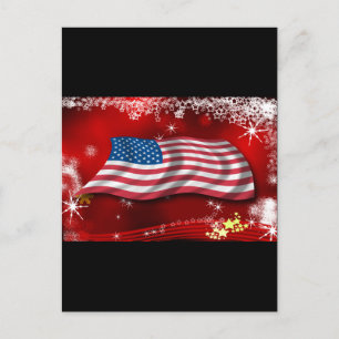 USA Christmas Holiday Postcard