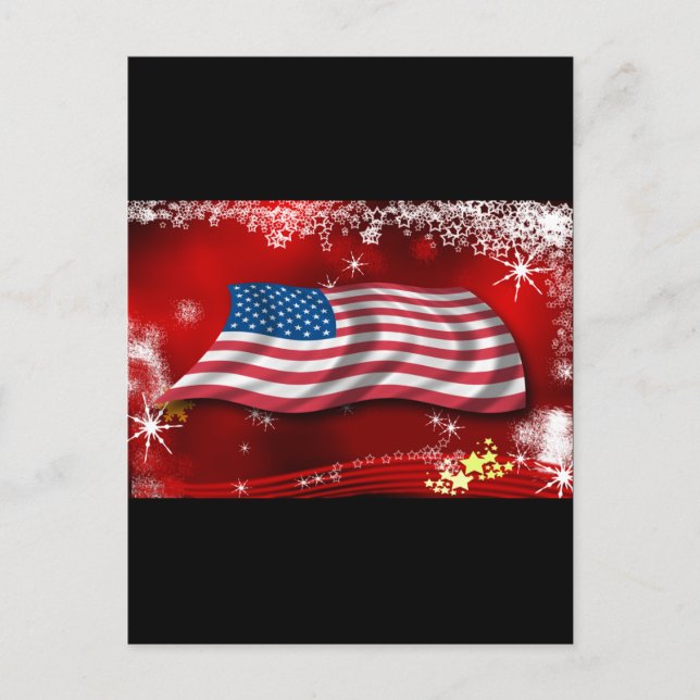 USA Christmas Holiday Postcard (Front)