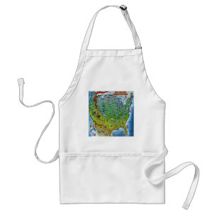USA Christmas Map Standard Apron