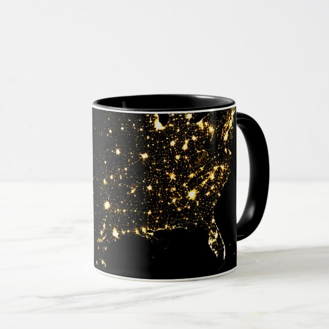 USA City Lights at Night Mug (Front Right)